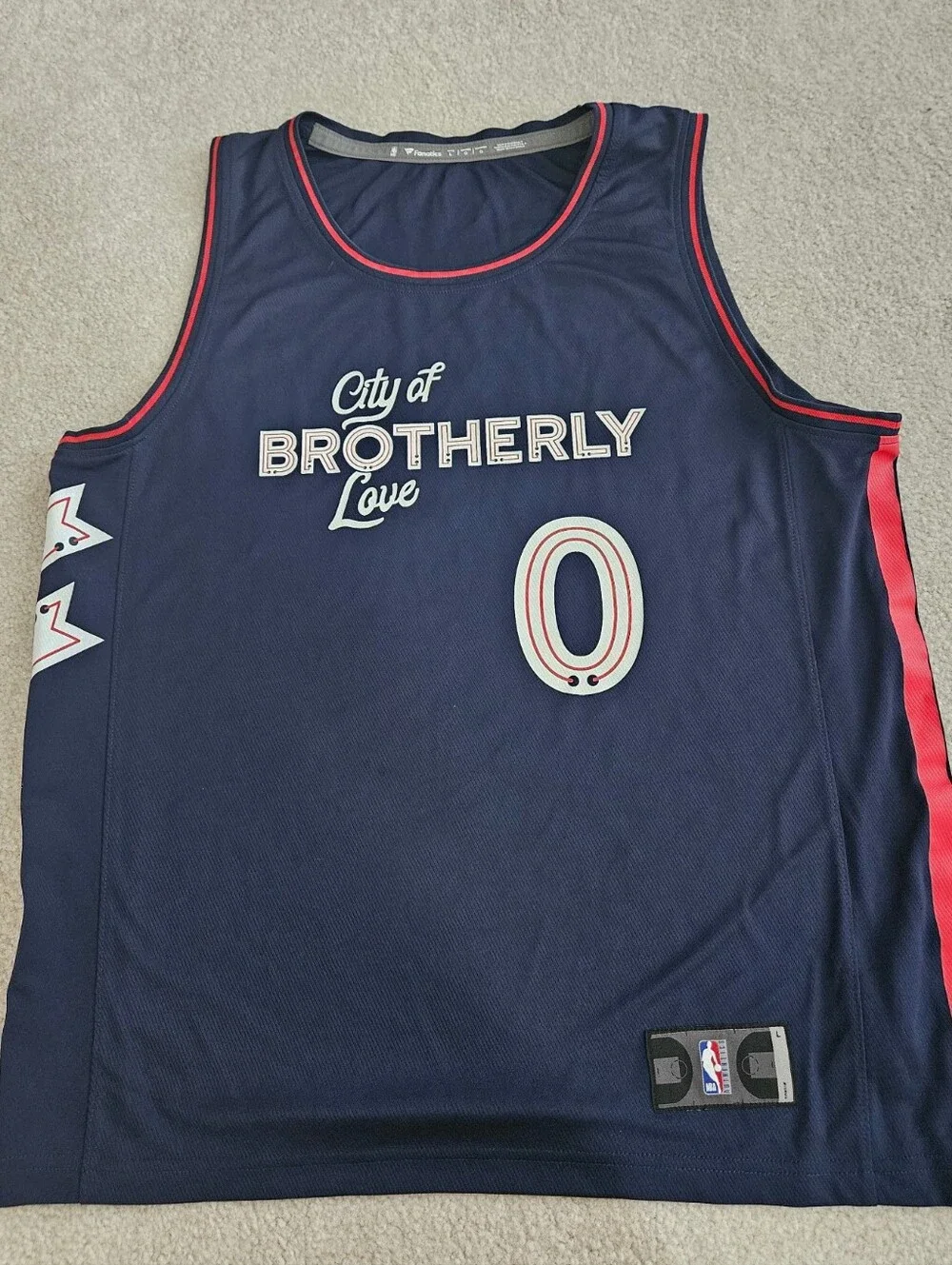 Tyrese Maxey City of Brotherly Love Jersey Mens Large Fanatics NBA Authentics - Picture 10 of 10